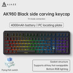 AJAZZ AK980 Mechanische Gaming-Tastatur, 2,9 cm TFT-Bildschirm, Lautstärkeregler, 98-Tasten-Dichtungsstruktur, RGB-Beleuchtung, Hot-Swap-fähiger PR4