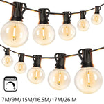 9M/26M Feestelijke LED-bolvormige lichtslinger, LED-feestverlichting G40 voor buiten, geschikt voor kerstfeesten, tuindecoratie, slingerverlichting, straatverlichting, terras en achtertuin.
