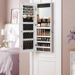SONGMICS Schmuckschrank mit LED-Beleuchtung, Spiegelschrank, Schmuck-Organizer, Wandschrank mit Ganzkörperspiegel