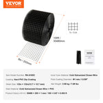 SucceBuy Zonnepaneel Vogelbescherming Ongediertebescherming Rolset Roestvrijstalen Bevestigingsmiddelen Zonnepaneel Roestbestendige PVC Coating Draadrol Gaas