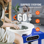 SucceBuy 10-Zoll-Keramikradmaschine, Keramikformung, einstellbar, 60–300 U/min Geschwindigkeit, manuelles LCD-Panel, Fußpedal, ABS, abnehmbares Becken
