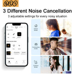 QCY HT05 ANC draadloze oordopjes met 40 dB ruisonderdrukking, Bluetooth 5.2, 6 microfoons, ENC, HD-belfunctie en transparantiemodus.