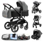 Nieuwste 3-in-1 multifunctionele kinderwagen, gemakkelijk op te vouwen, reisvriendelijk, draagbaar, met veiligheidszitje, voldoet aan de EU-norm.