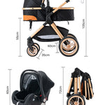 Nieuwste 3-in-1 multifunctionele kinderwagen, gemakkelijk op te vouwen, reisvriendelijk, draagbaar, met veiligheidszitje, voldoet aan de EU-norm.