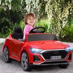 Aiyaplay elektrische auto voor kinderen: Audi Q8 E Tron Sportback met rijbewijs, afstandsbediening, koplampen, claxon en muziek, grijs.