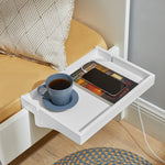 SoBuy NKD01 Bettablage mit Kabelführung Nachttisch Regal für Mobiltelefon, Fernbedienung aus Bambus klemmbar BHT ca. 36x9x25cm