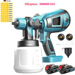 Draadloze verfspuit compatibel met Makita-accu, verfspuit voor schuttingen, HVLP-spuitpistool met 2 accu's voor binnen en buiten.