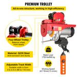 SucceBuy 1700/2200LBS Kabelgebundener elektrischer Hebekran mit Trolley, tragbarer Heber, Laufwinde, Aufwandaufzug für das Heben von Garagen