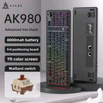 AJAZZ AK980 Mechanische Gaming-Tastatur, 2,9 cm TFT-Bildschirm, Lautstärkeregler, 98-Tasten-Dichtungsstruktur, RGB-Beleuchtung, Hot-Swap-fähiger PR4