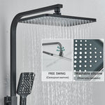 Schwarz/Chrom ABS Dusche Wasserhahn Badezimmer Dusche Mixer Kran Drehbare 15CM Lange Auslauf Regen Dusche Set Dusche Spray dusche