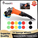 Podofo 1200W roterende autopolijstmachine met afneembare handgreep voor het polijsten en waxen van auto's, boten en boten, 8800 RPM, roterende sponspolijstmachine