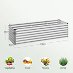 WOLTU Stalen Verhoogd Plantbed voor Tuin, Balkon, Bloembak, Plantenbak, Buitenplantenbak, Roestwerend Zilver voor Groenten