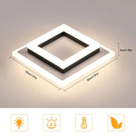 Quadratische Acryl-Deckenleuchte, moderne LED-Deckenleuchte, 20 cm, 24 W, LED-Deckenleuchten für Schlafzimmer, Büro, Küche, Wohnzimmer