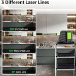 Huepar BOX-1G Osram groene laserwaterpas, zelfnivellerend, 130°/150° horizontaal en verticaal, laserwaterpas met pulsmodus