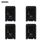 SHEHDS 4 stücke Batterie LED 6x18 watt RGBWA + UV 6in1 Par Drahtlose Fernbedienung DMX512 Telefon WIFE waschen Wand Licht Für DJ Disco Weihnachten
