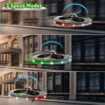 Idea17 UFO-drone voor beginners, 360° kan obstakels vermijden, meerdere verlichtingsmodi, RC-quadcopter met 360° flip en hoogtebehoud, werkt op 2 accu's.