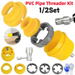 1/2 Set Waterpijp Draadplaat Set 1/2" 3/4" PVC Draadmaker Gereedschap met 3 Matrijzen Kunststof Pijp Tap Matrijzen Set voor Elektrische Boormachine