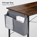 Homfa Schreibtisch, PC-Tisch, 120 x 60 cm, Desktop-Computertisch mit Aufbewahrungstasche, Laptop-Tisch, Schulmöbel, kommerzielle Belastung, 100 kg
