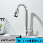Wanmivezlo Küchenarmaturen, herausziehbarer Küchenarmatur, Kalt- und Warmwasserhahn, Einhebelmischer, Mischbatterie, an Deck montierter Kran, drehbarer Sprühhahn