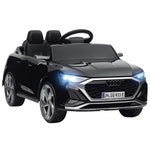Aiyaplay elektrische auto voor kinderen: Audi Q8 E Tron Sportback met rijbewijs, afstandsbediening, koplampen, claxon en muziek, grijs.
