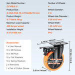 SucceBuy 2-6 inch PVC meubelwielen set van 4 zwenkwielen met A/B-beveiligingsslot, laat geen strepen achter voor karretje of werkbank