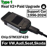 2024 Real Hex V2 25.3 Vag Com ARM STM32F429 Chip Autodiagnosetool Codeerfunctie Gratis Update Hex-V2 voor VCDS USB-interface
