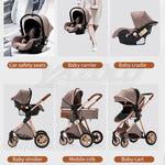 Nieuwste 3-in-1 multifunctionele kinderwagen, gemakkelijk op te vouwen, reisvriendelijk, draagbaar, met veiligheidszitje, voldoet aan de EU-norm.
