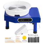 SucceBuy 10-Zoll-Keramikradmaschine, Keramikformung, einstellbar, 60–300 U/min Geschwindigkeit, manuelles LCD-Panel, Fußpedal, ABS, abnehmbares Becken