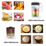 BioloMix Digitale BPA-vrije 2L Automatische Professionele Blender, Sapcentrifuge, Foodprocessor, IJssmoothies en Fruit, GRATIS CADEAU: 600ml droogpot