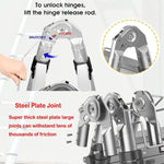 A-frame uitschuifladder 3,8 m, aluminium uitschuifladder, multifunctioneel, met stabilisatiestang, EN131