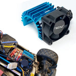RC 380 390 2838 2845 2847 Bürstenloser Motor RC-Motorlüfter Aluminiumabdeckung Kühlkörper mit Lüfter für 1/14 1/16 1/18 RC-Auto