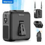 Warmco draagbare heupventilator 10000mAh oplaadbaar, 4 snelheden, riemclip, persoonlijke nekventilator, zaklamp en powerbank voor buitenwerkzaamheden