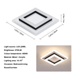 Quadratische Acryl-Deckenleuchte, moderne LED-Deckenleuchte, 20 cm, 24 W, LED-Deckenleuchten für Schlafzimmer, Büro, Küche, Wohnzimmer