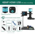YIZHAN 48MP digitale microscoop met 4K-video-opname, USB- en HDMI-aansluiting, industriële microscoopcamera, 130/180x C-mount lens, soldeer- en reparatiemogelijkheden.