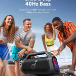 Soundcore Boom 2 Plus buitenluidspreker, 140 W, 2 + 2 kanalen, BassUp 2.0, 20 uur batterijduur, snelladen, IPX7 waterdicht, RGB-verlichting, USB-C, Po