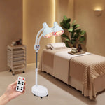 YIYIBYUS 275 W Doppelkopf elektrische infraroodtherapielamp met 360° warmtestraling, instelbare temperatuur en 6 universele wielen