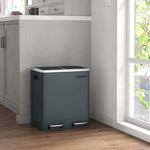 SONGMICS Mülleimer, Abfalleimer, 30L, ergonomisch, Stahl, Metall-Fußreling