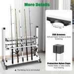 24 Slots Angelrute Rack Halter Aluminium Legierung Angelrute Pole Halterung Display Stand Tackle für Angelruten Set Kapazität
