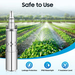 Dompelbare waterpomp, energiebesparend, 12V, werkafstand 20m, maximale doorstroming 1,2m³/u, werkend in energiezone, diepwaterbronpomp