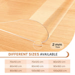 PVC 2 mm transparente Tischfolie, rechteckige kristallklare Tischdecke, wasserdichte Schutzabdeckung für Zuhause, Esszimmer, Restaurant, Tisch