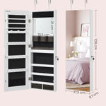 SONGMICS Schmuckschrank mit LED-Beleuchtung, Spiegelschrank, Schmuck-Organizer, Wandschrank mit Ganzkörperspiegel