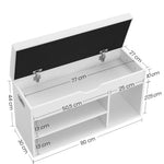 VASAGLE Schuhbank, mit Stauraum, 80 x 30 x 44 cm (L x B x H)