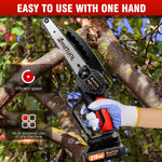 EMDTOOL 6-Zoll-Akku-Elektro-Handkettensäge, bürstenlos, mit 1,5-Ah-Akku, zum Schneiden von Ästen, Holz, Innenhof, Garten