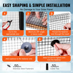 SucceBuy Zonnepaneel Vogelbescherming Ongediertebescherming Rolset Roestvrijstalen Bevestigingsmiddelen Zonnepaneel Roestbestendige PVC Coating Draadrol Gaas