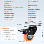 SucceBuy 2/3/4/5/6-Zoll-Schwenkplattenrollen, 4er-Set mit Sicherheits-PVC-Lenkrollen mit doppelter Verriegelung für Wagen, Möbel, Werkbank