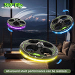Idea17 UFO-drone voor beginners, 360° kan obstakels vermijden, meerdere verlichtingsmodi, RC-quadcopter met 360° flip en hoogtebehoud, werkt op 2 accu's.