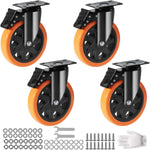 SucceBuy 2-6 inch PVC meubelwielen set van 4 zwenkwielen met A/B-beveiligingsslot, laat geen strepen achter voor karretje of werkbank