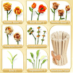 868 stuks bouwblokken voor een rozenboeket, een vaas met eeuwige bloemen, woondecoratie, romantisch Valentijnsdagcadeau v