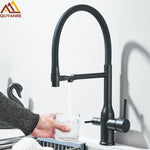 Gefilterter Küchenarmatur, Reinigungshahn mit magnetischem Sprühgerät, Küchenarmatur, gefiltertes Wasser, Reinigungsfunktion, Küchenhahn