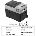 Sihao Autokoelkast 15L-50L Mini Koelbox met Vriezer Draagbare Compressor Koeler 12/24V DC 110-240V Koelbox voor Autorijden, Kamperen en Picknicken